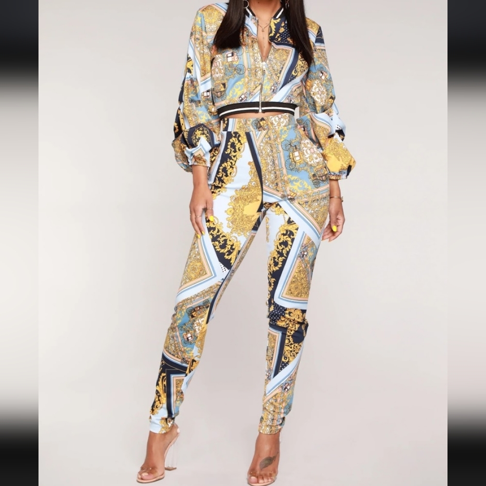 Pant Set - Multi Blue